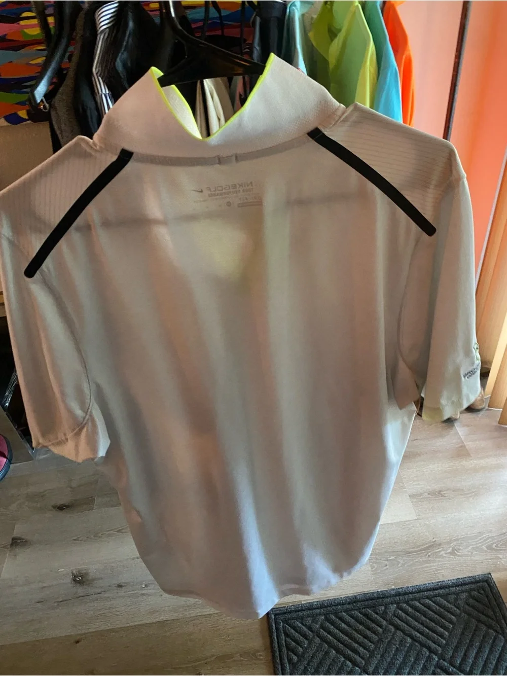 Nike Men's Polo White with Lime Accent